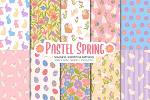 Pastel Spring Easter Bunny Pattern