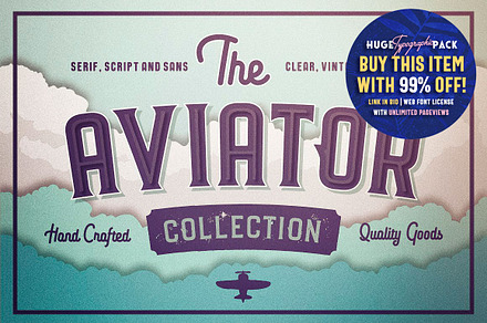 The Aviator Font Collection, a Serif Font by Vintage Voyage Supply