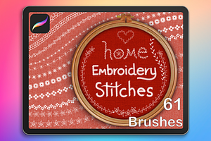 61 Home Embroidery Stitch Brushes