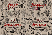 Procreate 1100 Tattoo Snake Witch, a Brush Add-On by ArtPrintBabe (Thumbnail 5 of 6)