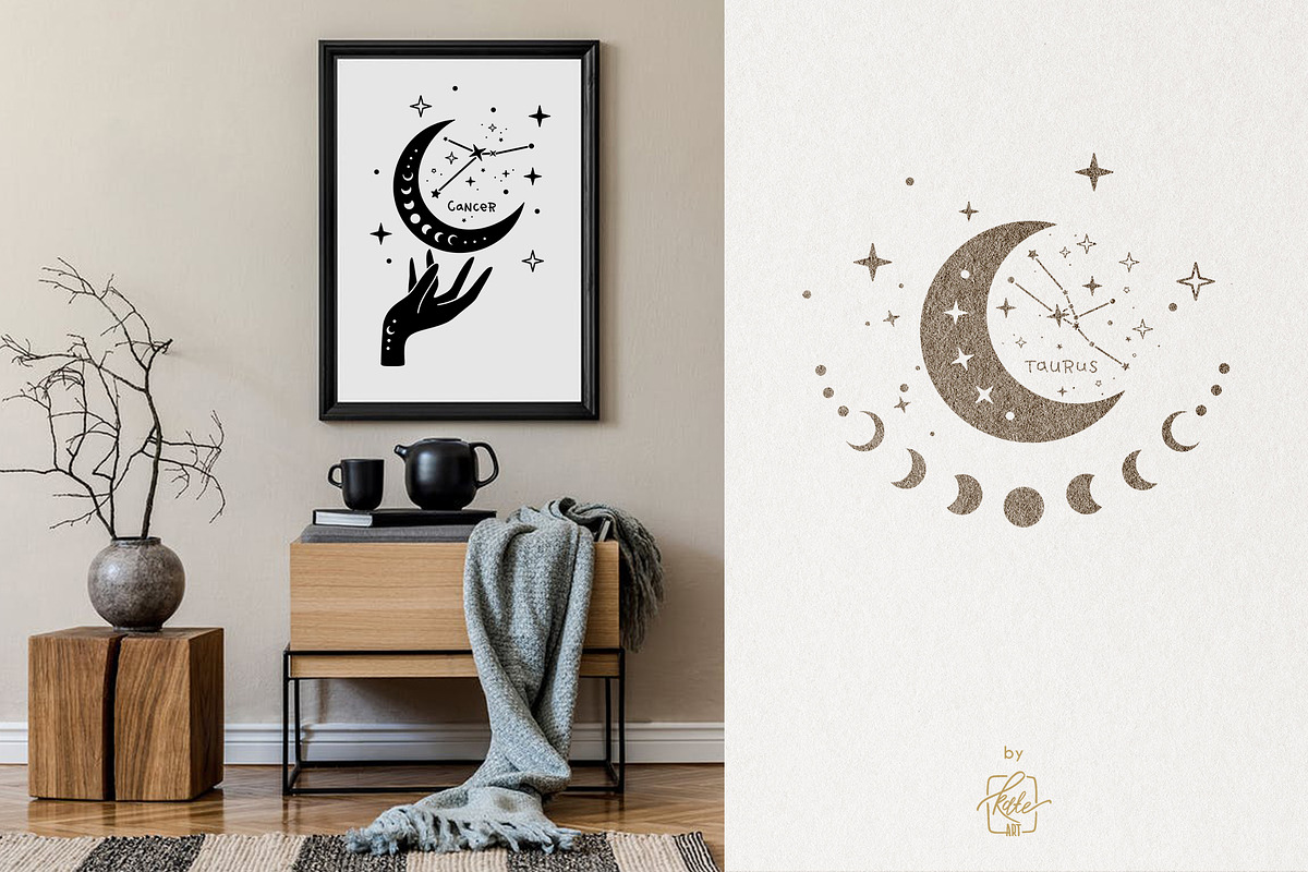 ZODIAC SIGNS LINE ART, an Object Illustration by Kate Art (Photo 14 of 19)
