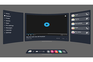 VR headset UI overlay, a Technology Illustration by SkyVectors