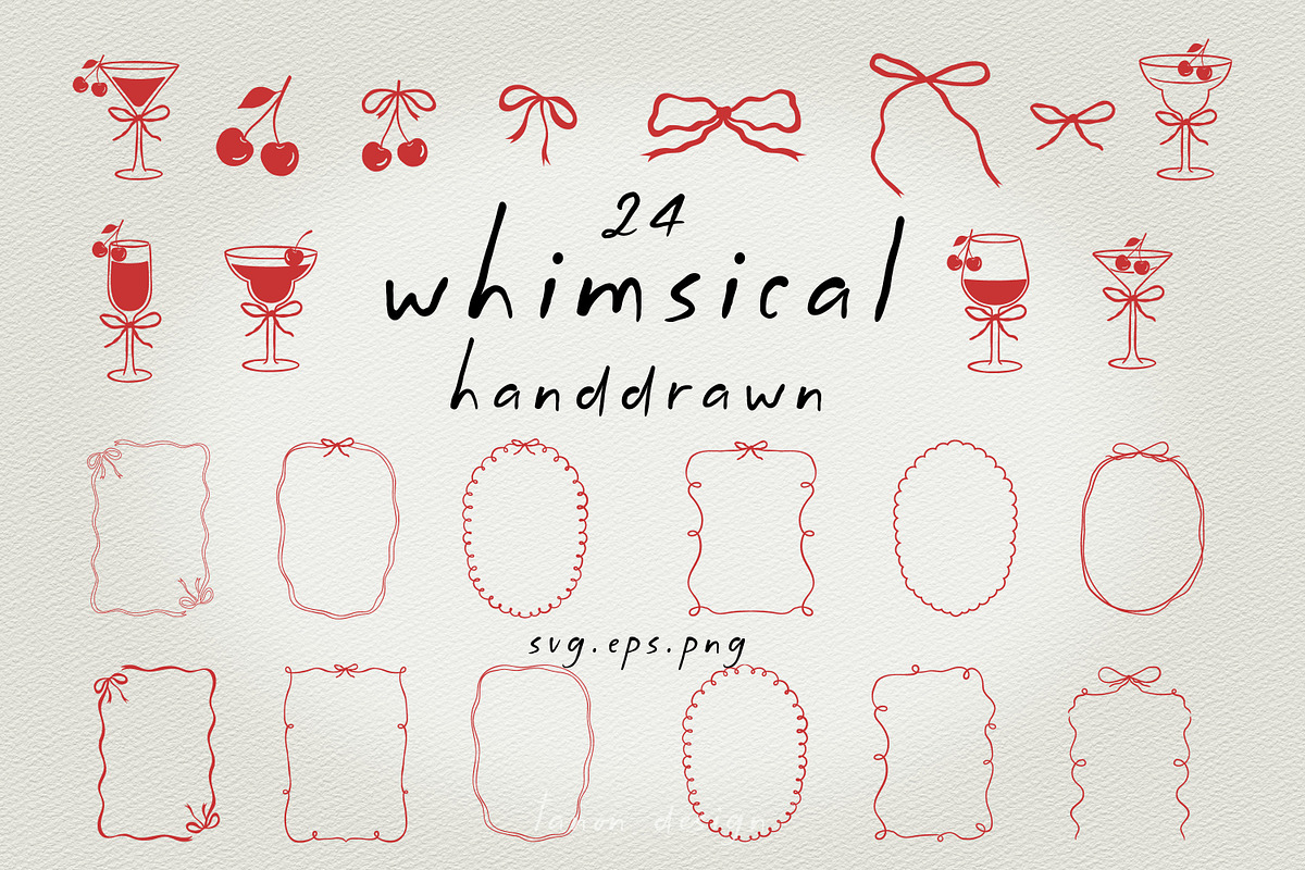 Whimsical Handdrawn Wine Party SVG,, an Object Graphic by Tanondesign (Photo 1 of 3)