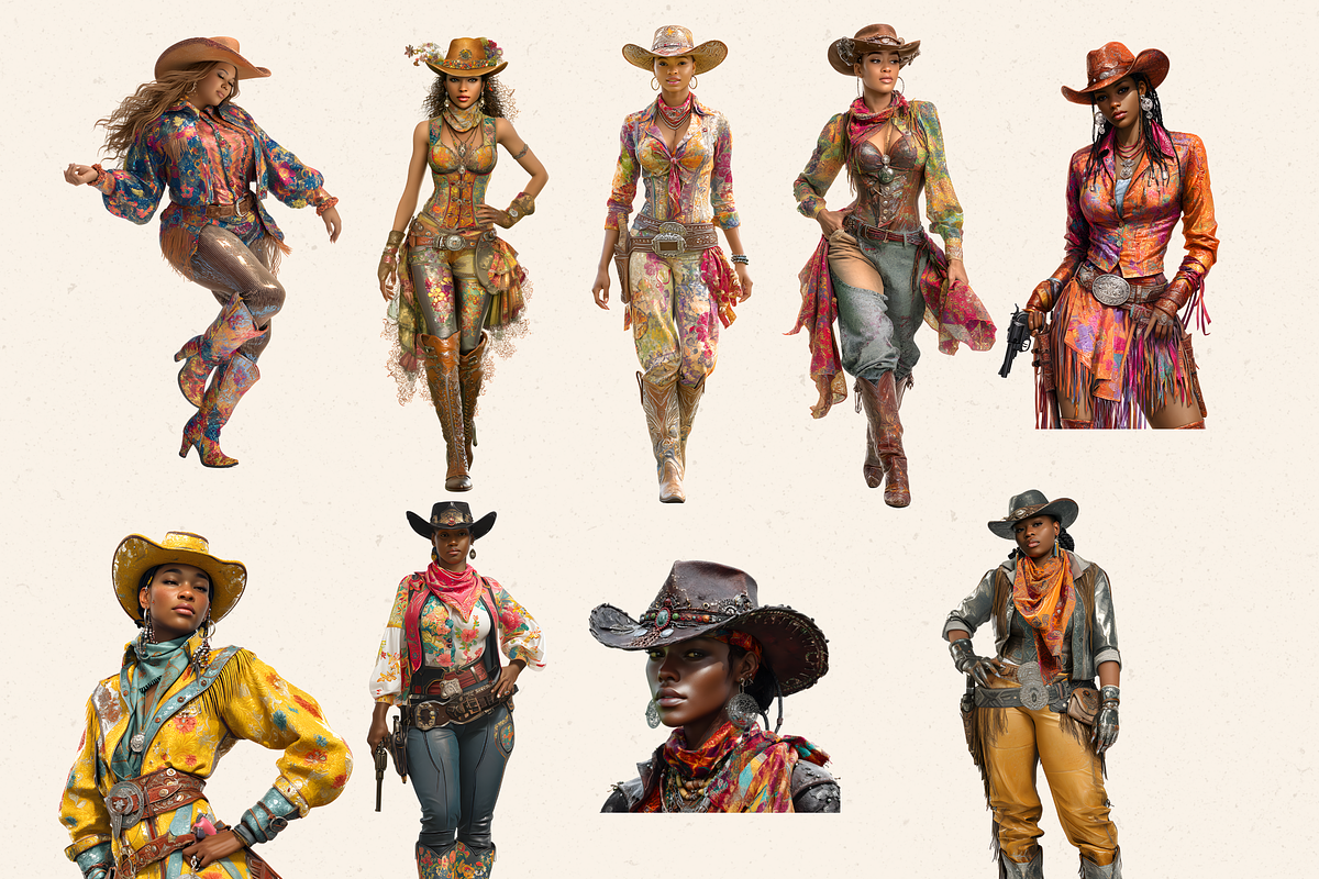 CURVY COWGIRLS CLIPART PACK, a Person Illustration by Daring Digies (Photo 4 of 9)