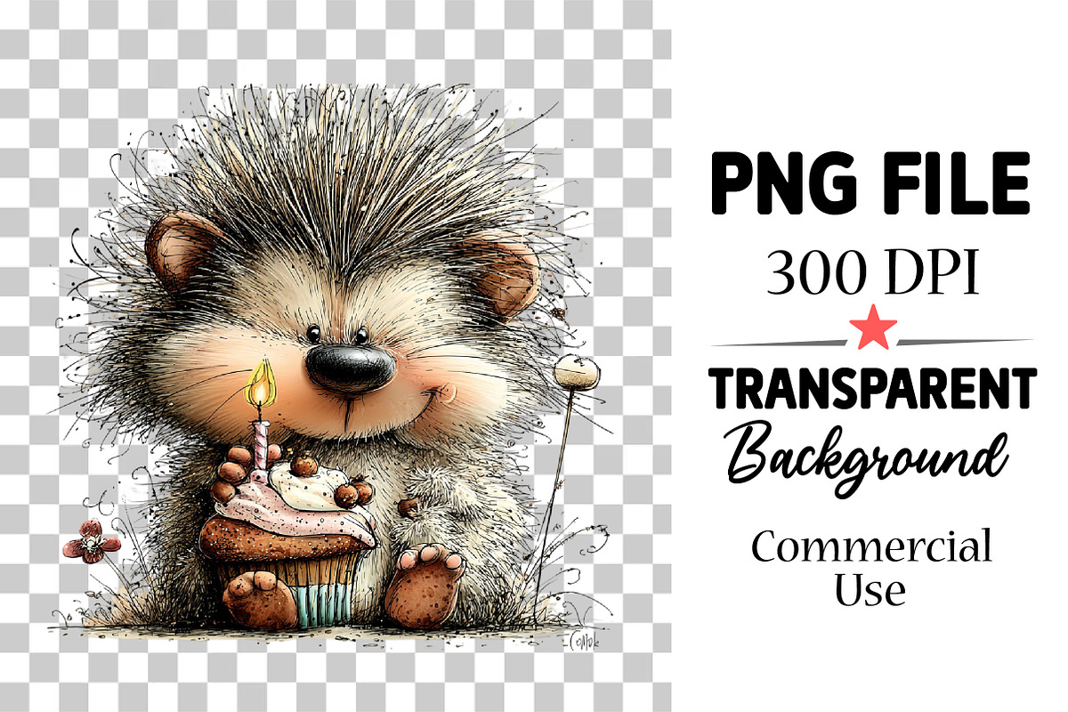 Whimsical Birthday Animals Clipart, an Animal Illustration by Watercolor design (Photo 4 of 5)