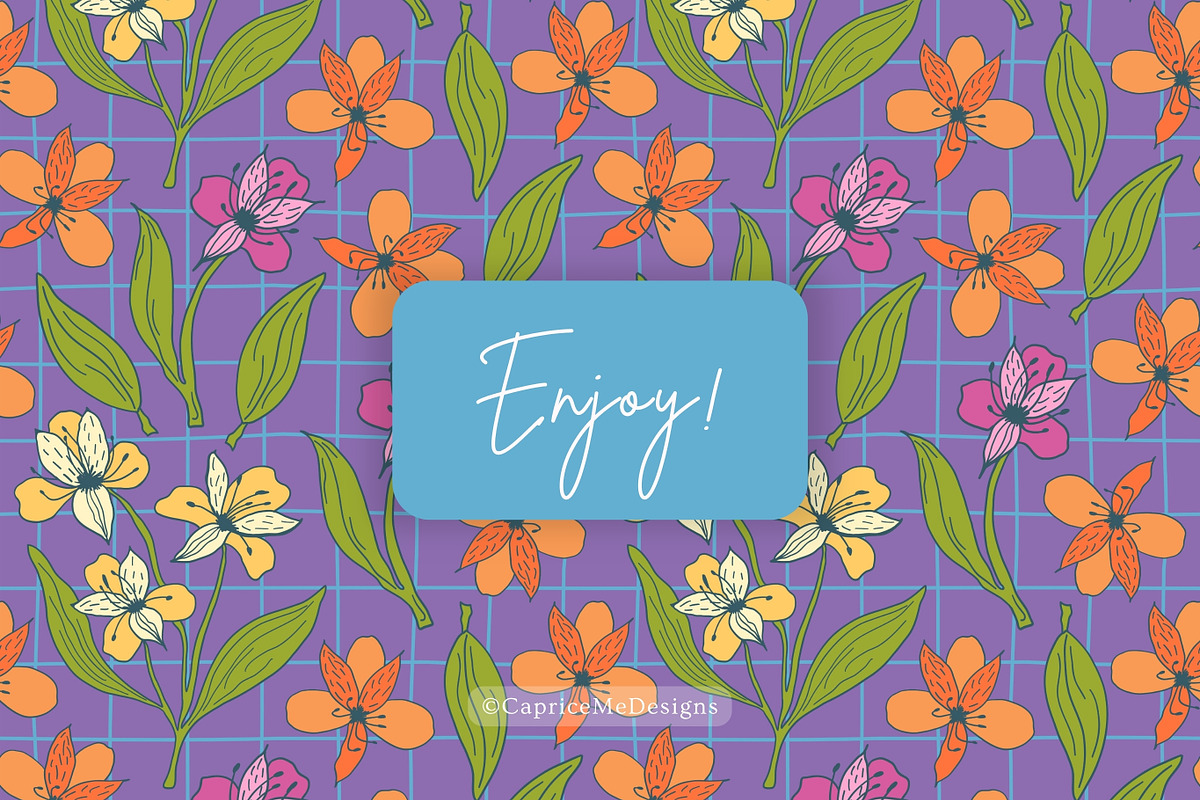 Summer florals & geometric patterns, a Decorative Illustration by CapriceMeDesigns (Photo 18 of 18)