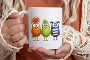Funny Cute Birds Sublimation Design, an Illustration by designcity5 (Thumbnail 3 of 4)