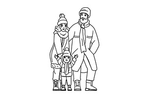 couple winter family fashion vector, a Person Illustration by pikepicture