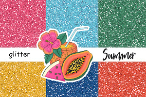 Summer Glitter | Bright Textures, a Texture Graphic by GlamArtZhanna