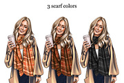Fashion girl with coffee clipart, a Person Illustration by KupalinaArt (Thumbnail 3 of 5)