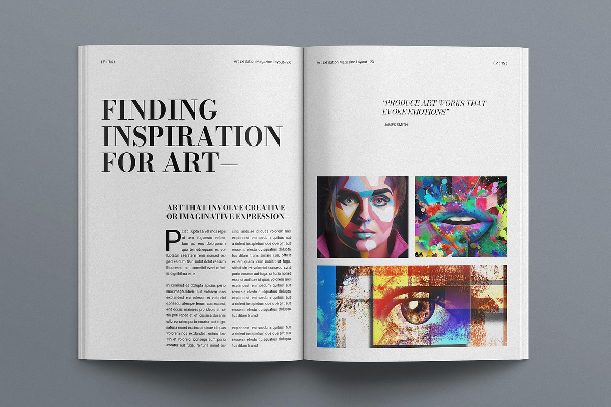 Art Exhibition Magazine Layout, a Magazine Template by E-Type