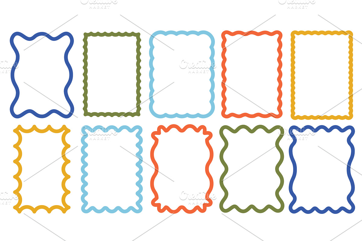 Wavy frames. Curvy border, smooth, an Illustration by winwin.art