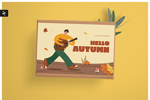 Hello Autumn Greeting Card Template, a Card Template by Neermana