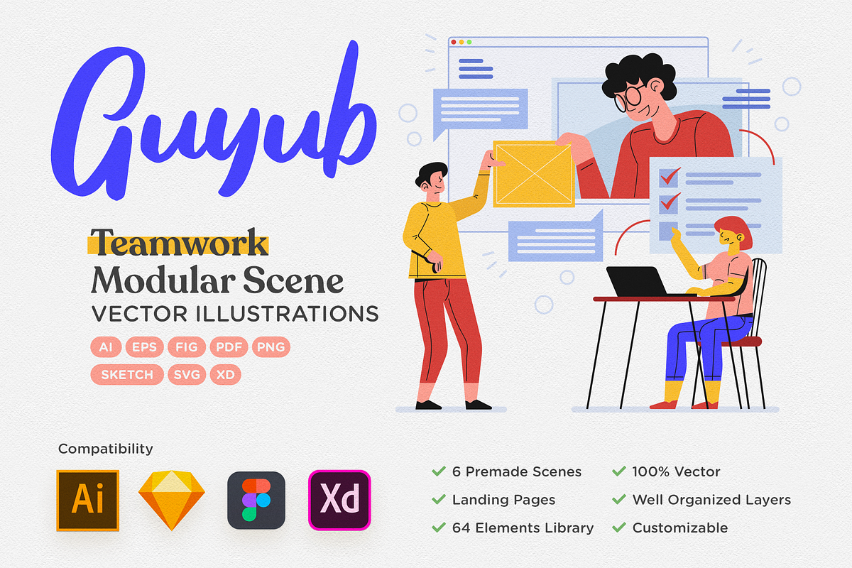 Guyub - Teamwork Modular Scene, an Illustration by Telllu & Friends (Photo 1 of 8)