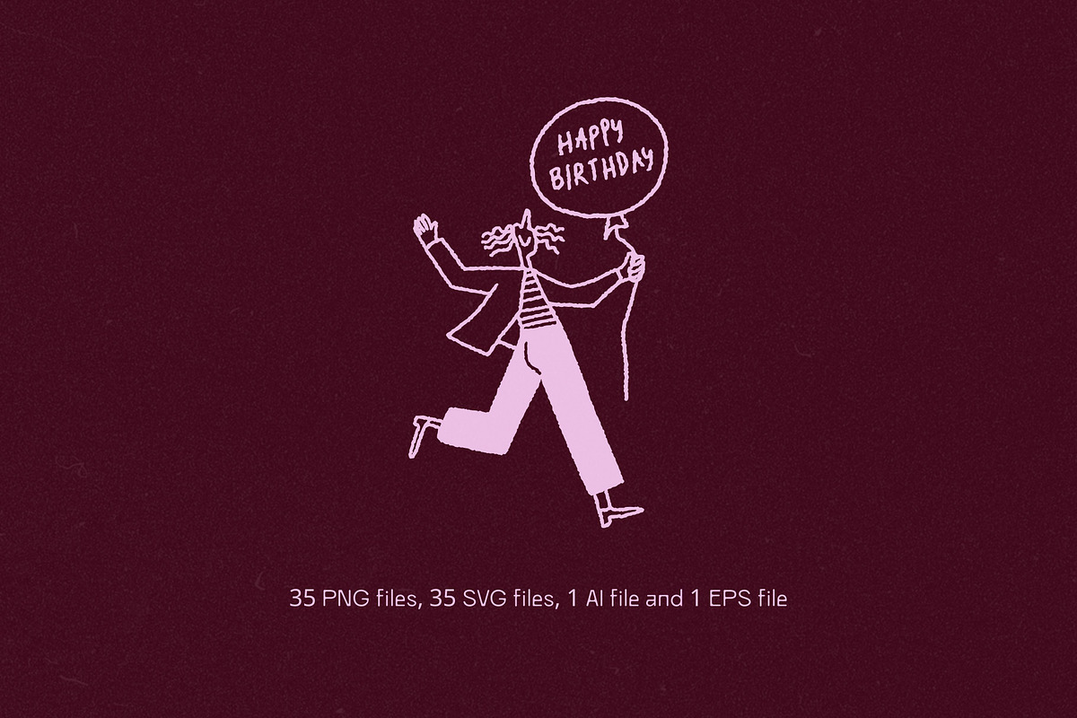 It’s Birthday: Festive Characters, a Person Illustration by Veyla (Photo 11 of 12)