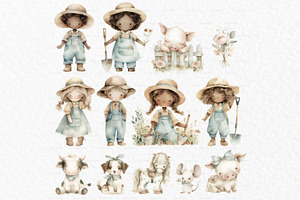 Baby Farm Animals Clipart PNG