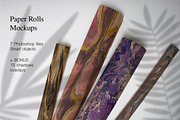 Paper Rolls Mockups + shadow overlay, a Packaging Mockup by Almazova Dolzhenko (Thumbnail 1 of 10)