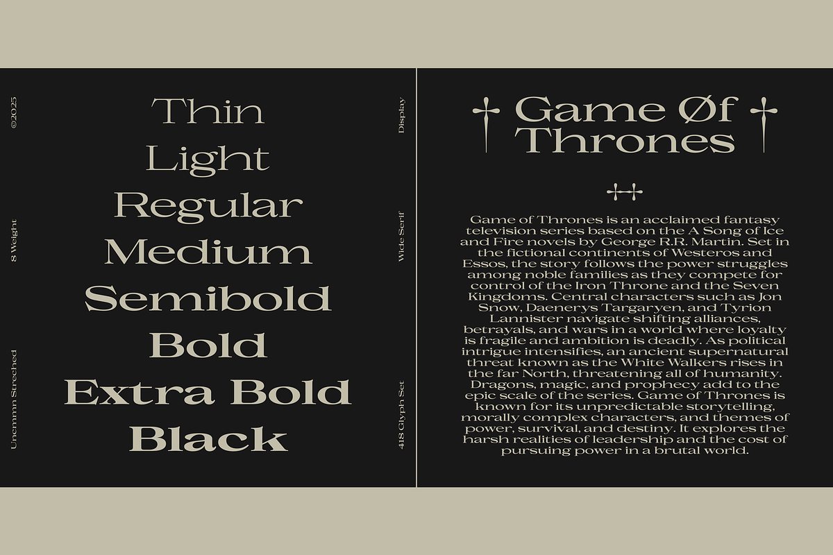 Uncmmn Stretched - 7 Style Serif, a Serif Font by Kotivoro (Photo 11 of 18)