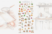 watercolor cozy kitchenware clipart, a Decorative Illustration by Patishop Art (Thumbnail 8 of 9)
