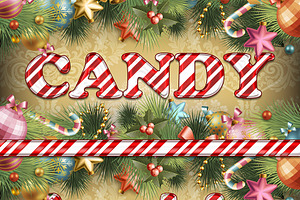 Candy Cane Text For Photoshop