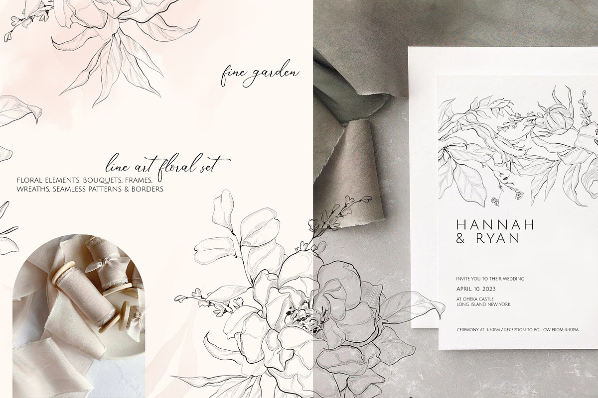 FINE GARDEN line art floral set, a Decorative Illustration by Yuliia Lashevska (Photo 7 of 12)