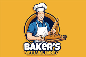 Baker’s Artisanal Bakery Logo Design, a Food Illustration by Izdihaar_Studio