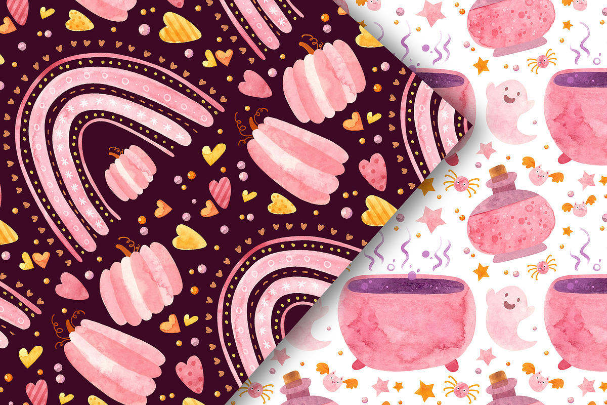 Pink Halloween Clipart & Patterns, a Decorative Illustration by Valin Malin (Photo 12 of 14)