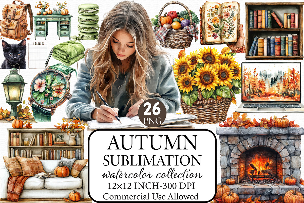Autumn Sublimation Clipart, an Illustration by Libby Wishes (Photo 1 of 9)
