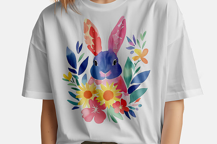 10 Floral Easter Bunny Silhouettes