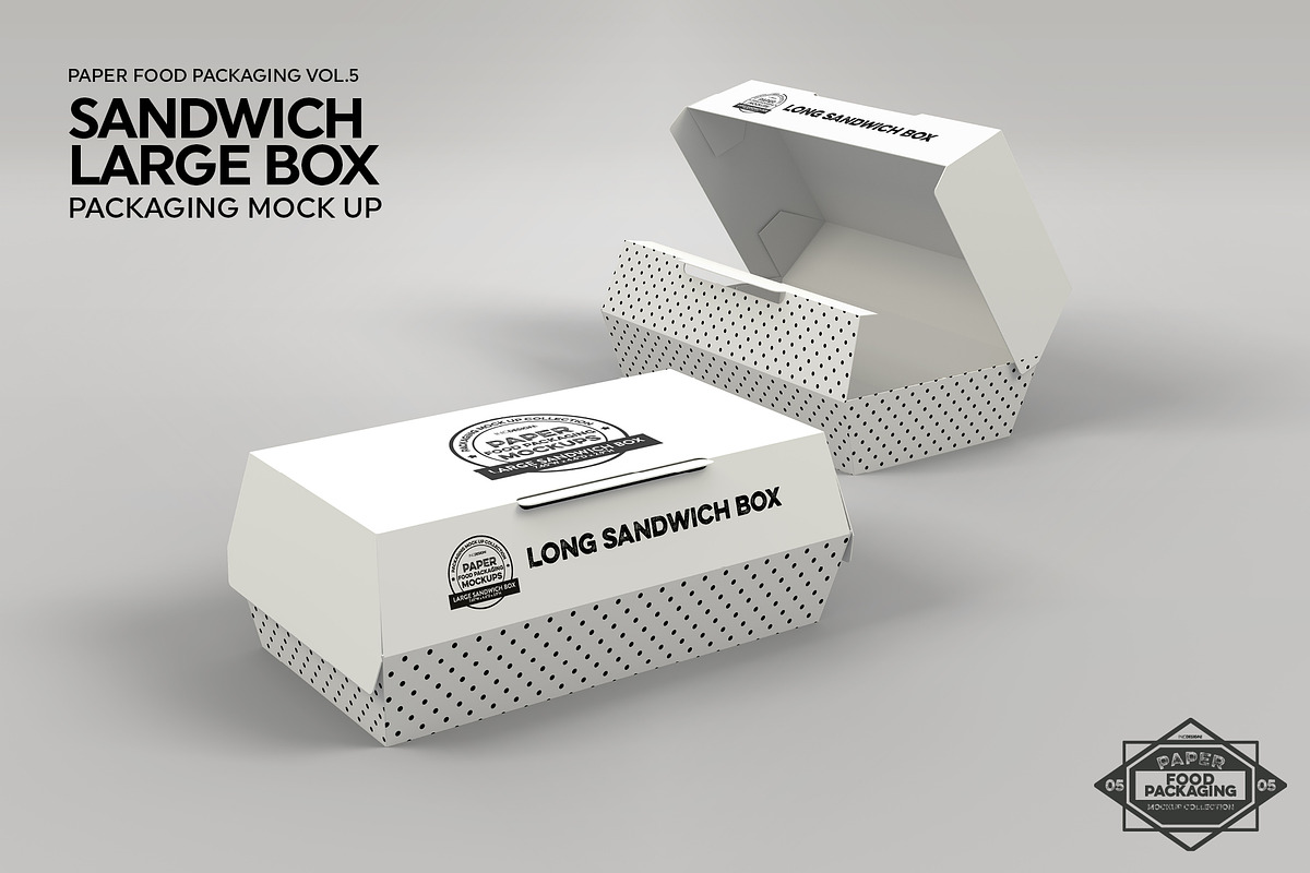 Large Sandwich Box Packaging Mockup, a Packaging Mockup by INCDesign (Photo 3 of 6)