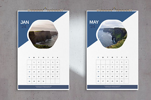 Blue Sea Wall Calendar 2024 Template