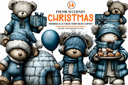 Whimsical Christmas Icy Blue Teddy B, an Illustration by cherrydesign (Thumbnail 1 of 4)