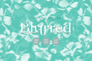 Seamless Blurred Mint Floral Pattern
