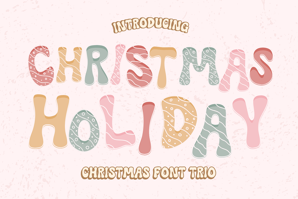 Christmas Holiday is cute trio font, a Handwritten Font by Brown Cupple (Photo 1 of 7)