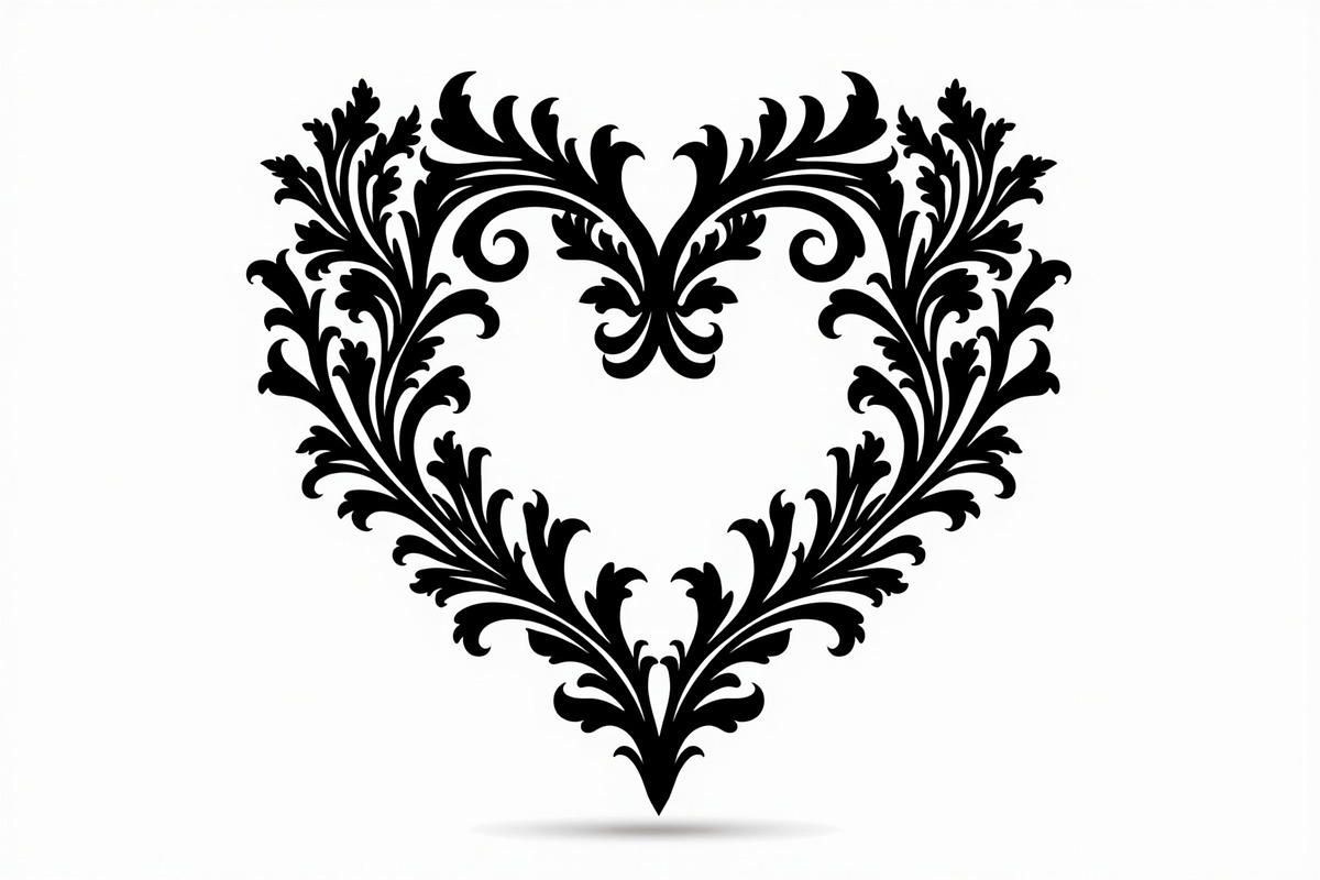 Floral Heart Silhouette Set, an Illustration by Gfx_Store (Photo 9 of 21)