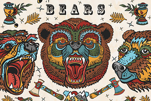 Bears old school tattoo