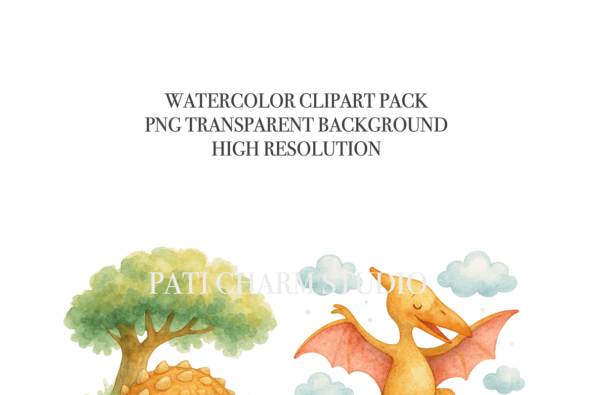 21 Baby Dinosaur Clipart, an Illustration by Pati Charm Studio (Photo 5 of 8)