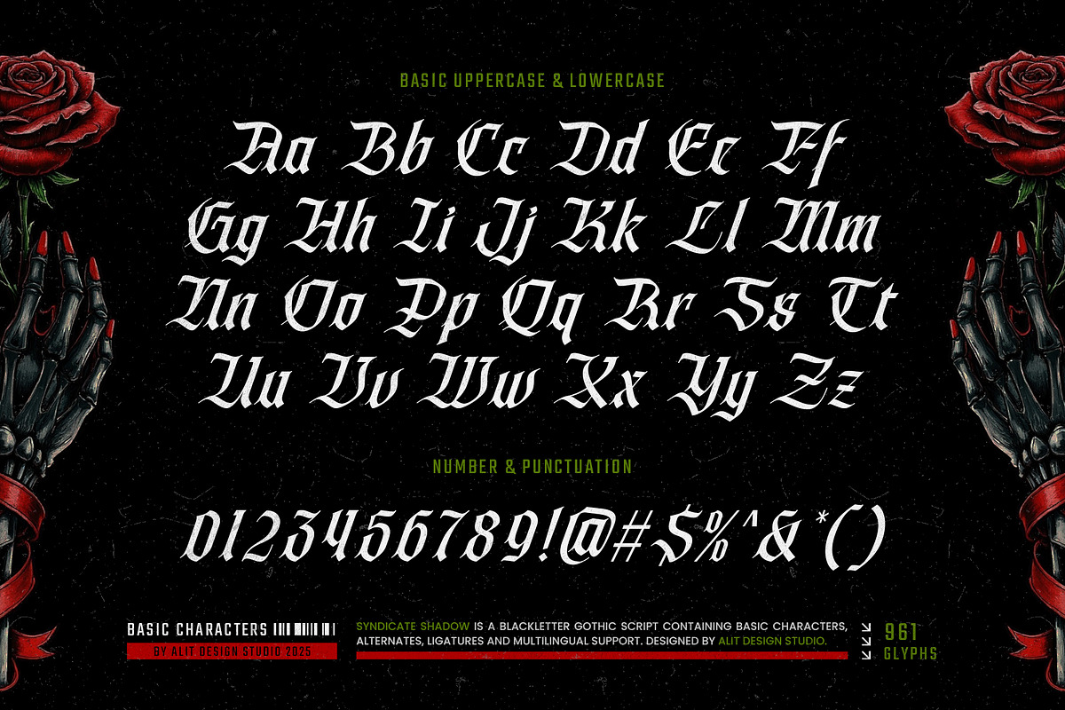 Syndicate Shadow, a Blackletter Font by alit design (Photo 3 of 20)