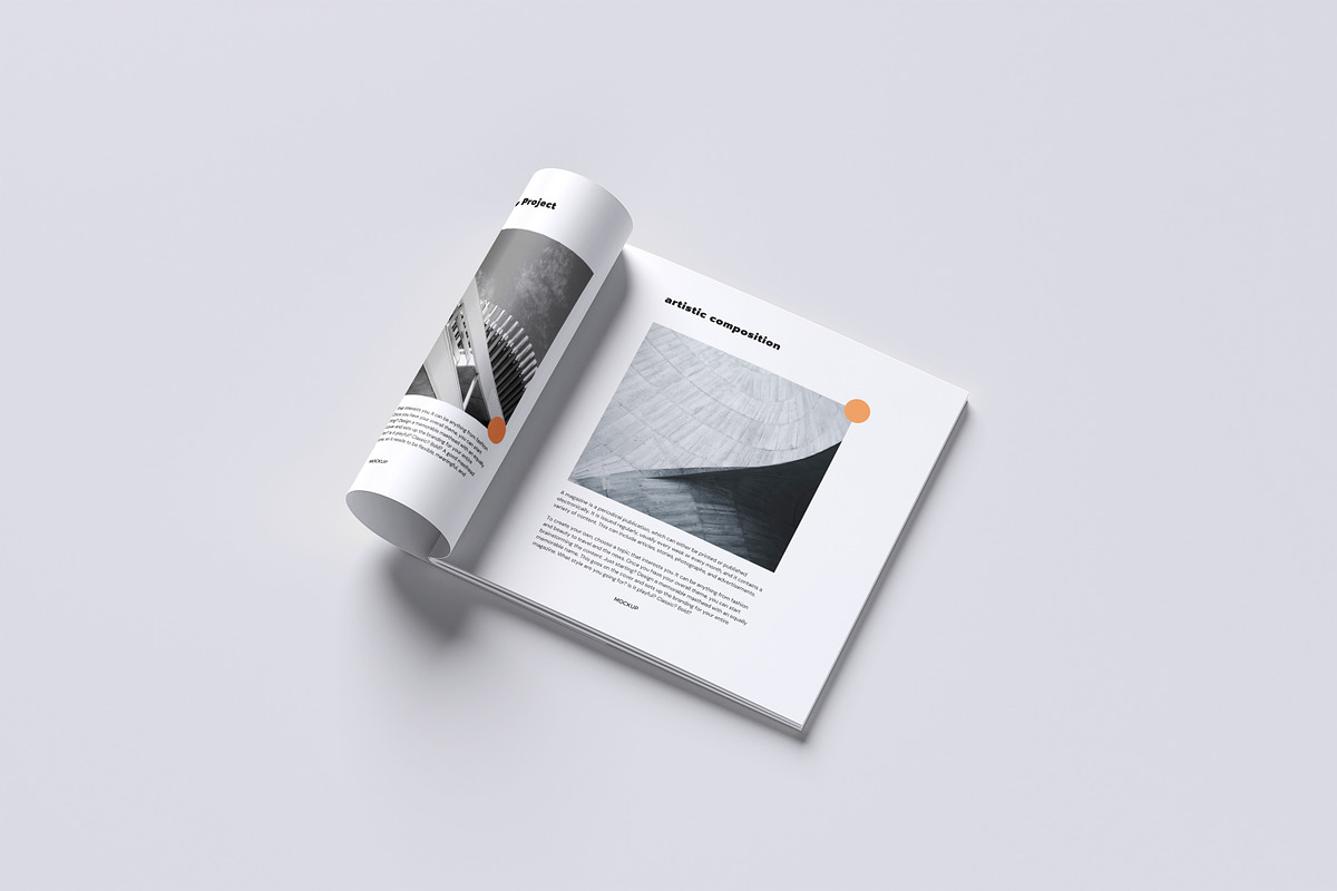 Square Magazine Mockup, a Magazine Template by graphicstory (Photo 1 of 9)