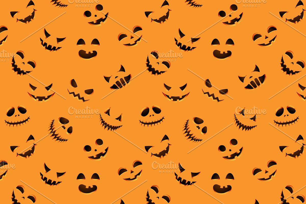 Seamless pattern Halloween pumpkin, a Pattern Graphic by Yayasya (Photo 1 of 2)