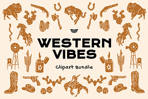 Western Vibes Clipart Bundle