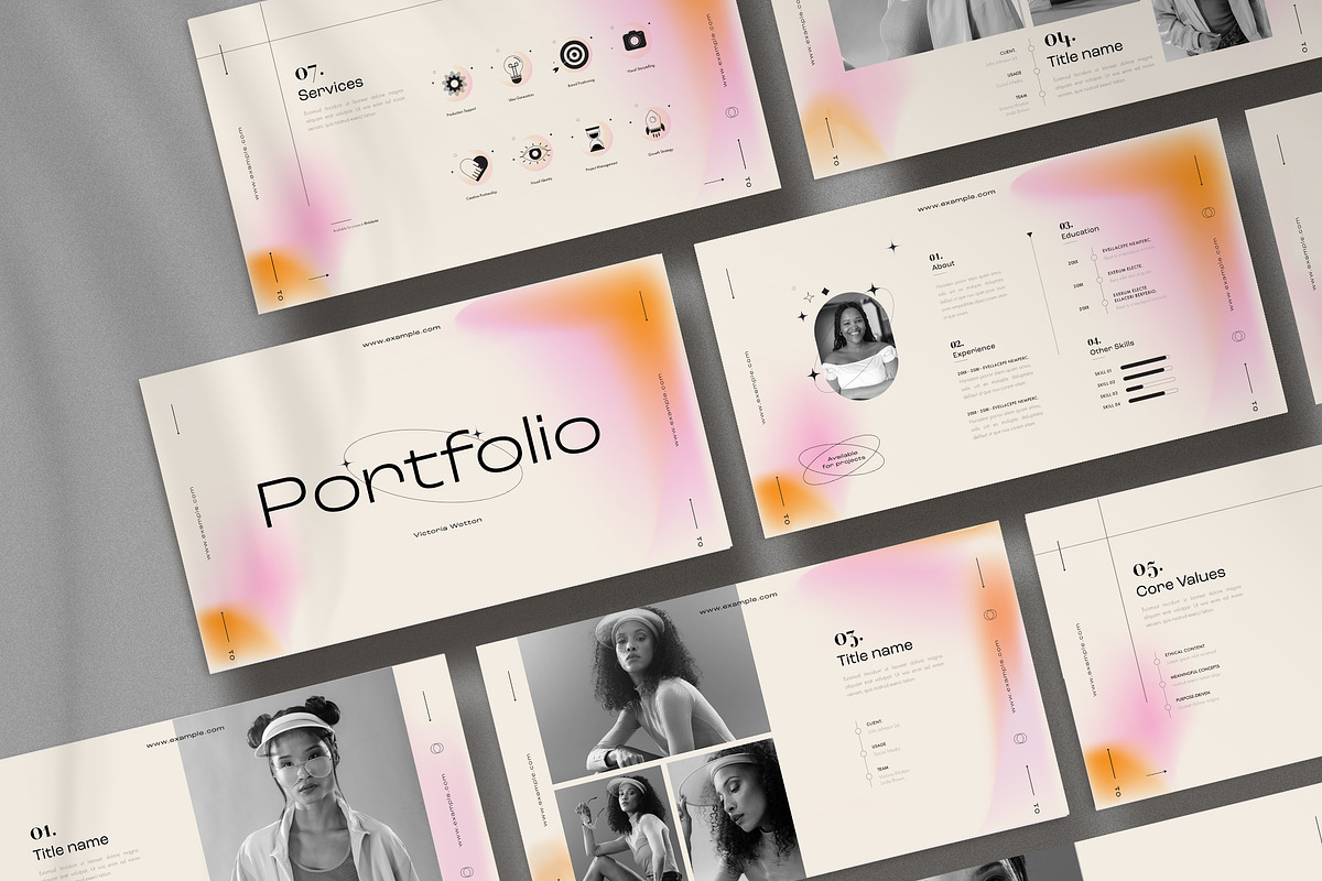 Digital Portfolio with Orange & Pink, a Design Template by wavebreak