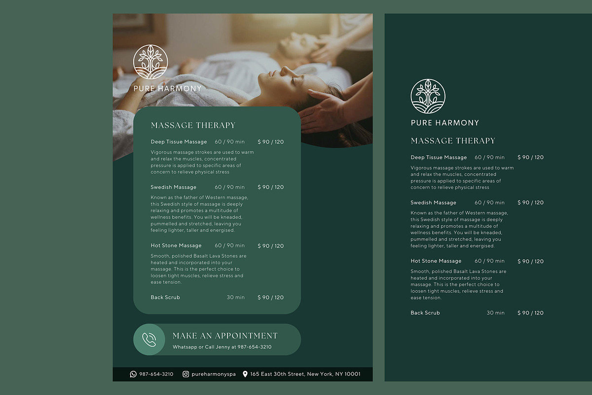 Massage Spa Price List & Flyer, a Marketing Template by White Dreamers (Photo 9 of 10)