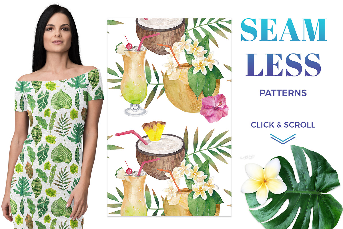 Hawaii - watercolor design bundle, an Illustration by Beauty Drops (Photo 6 of 8)