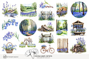 100 bluebell woods clip art, a Seasonal Illustration by Poppy Lane Studio (Thumbnail 6 of 10)