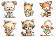 Whimsical Valentine Sweet Animals, an Illustration by Craft Nest (Thumbnail 6 of 11)