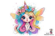 Rainbow Fairy Girl PNG Bundle, a Graphic by Clipart Bloom (Thumbnail 8 of 11)