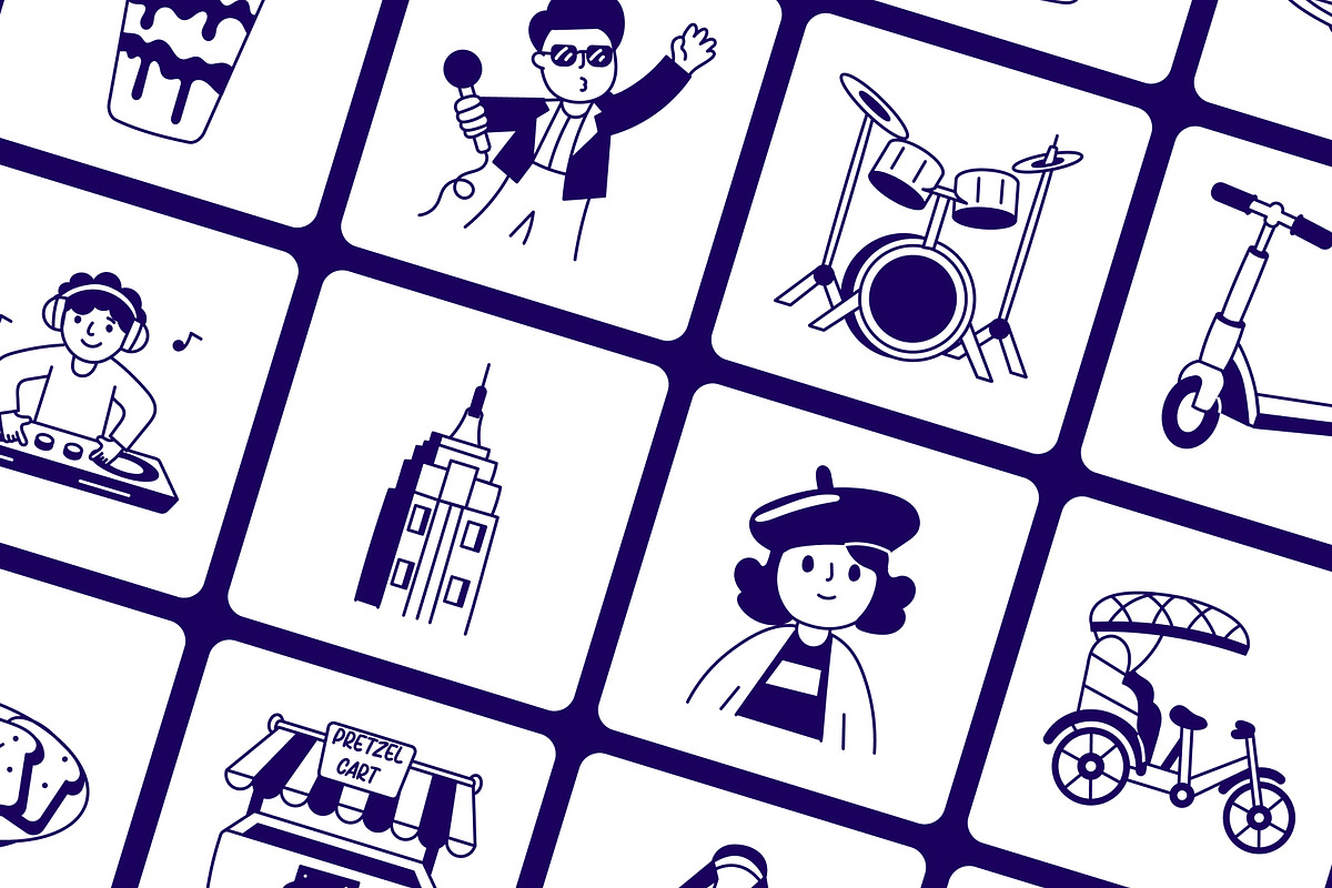 New York Vector Drawing Set, an Outline Icon by Vectors Market (Photo 6 of 8)
