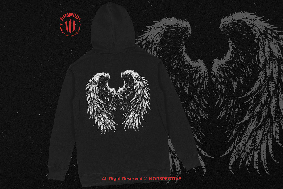 10 Bundle Dark Art Angel Wings, an Illustration by Morspective (Photo 4 of 7)