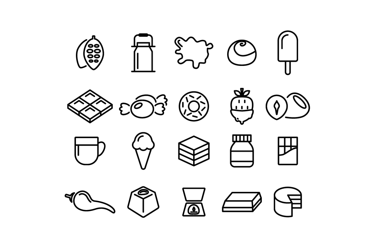 CHOCOLATE - vector line icons, an Outline Icon by marusdesign (Photo 2 of 2)